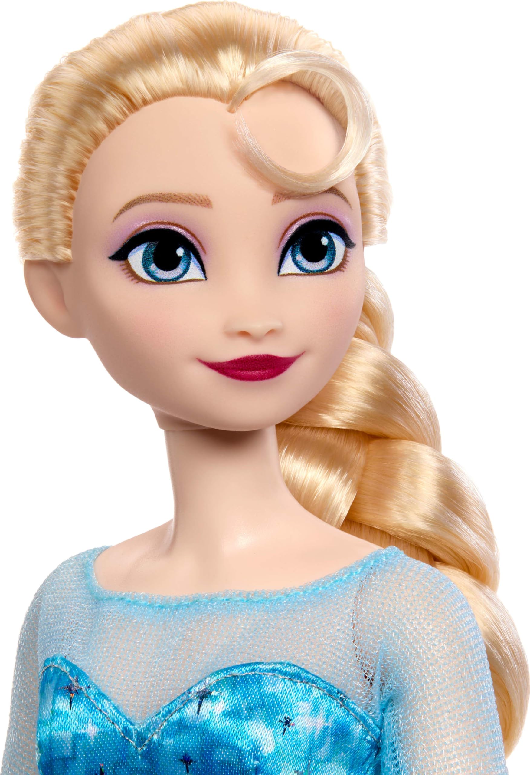 Mattel Disney Frozen Elsa Fashion Doll in Sparkling Removable Dress with Cape, Shoes and Braided Hair, Posable & Collectible, Inspired by Movie