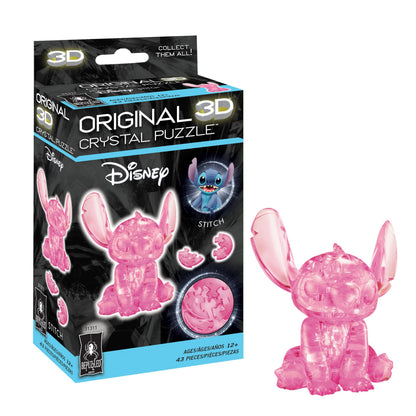 Disney Stitch Pink Crystal 3D Puzzle, 43-Pc Brain Teaser, Ages 12+