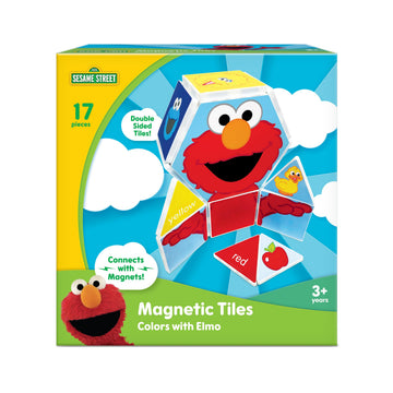 CreateOn “Sesame Street” Toys, Magnetic Kids’ Building Tiles from “Sesame Street” Books, Colors with Elmo Magnet Tiles, Educational Toys for Ages 3+