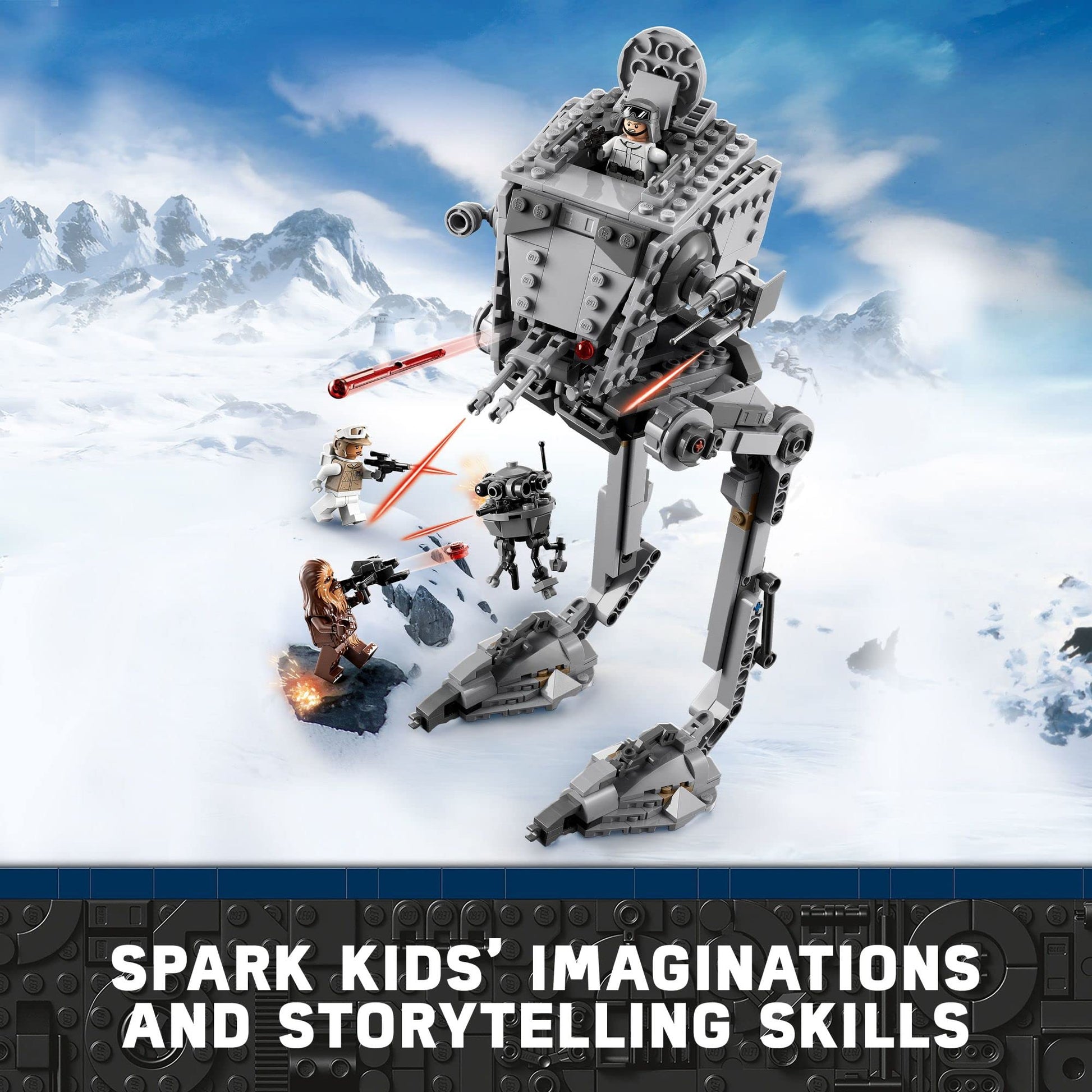 LEGO Star Wars Hoth at-ST Walker Building Toy for Kids with Chewbacca Minifigure and Droid Figure, The Empire Strikes Back Model, Star Wars Fan Gift