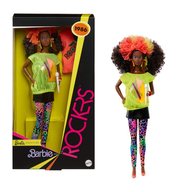 Barbie Signature Doll, and the Rockers Collectible Repro Deedee Doll, 40th Anniversary of 1986 Line, Doll Stand and Displayable Packaging (Amazon