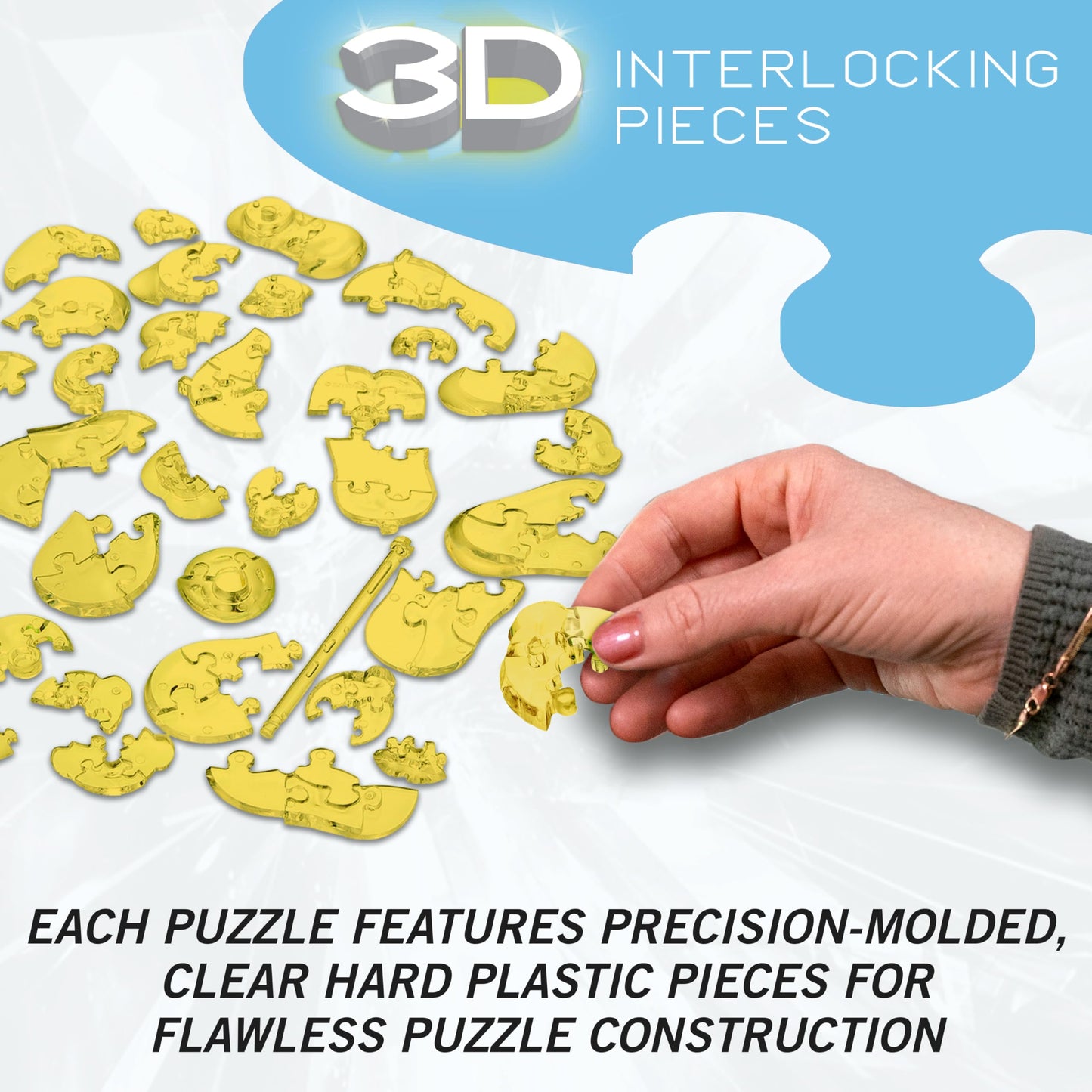 Yellow Rock'n Duck Crystal 3D Puzzle, 45-Pc Brain Teaser, Ages 12+