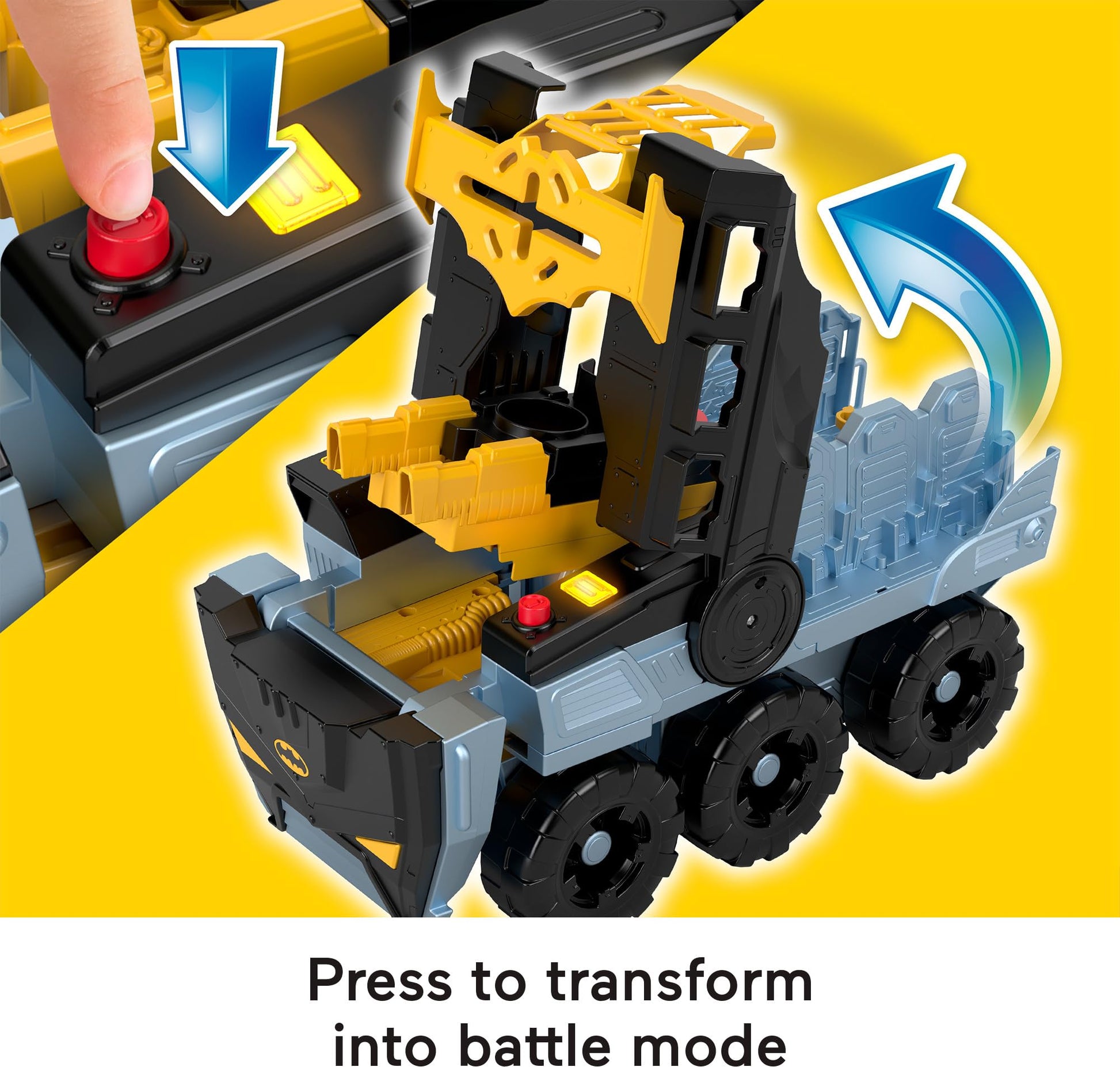Fisher-Price Imaginext DC Super Friends Batman Toys Transforming Bat-Tank with Lights Sounds Figure & Projectiles for Preschool Kids Ages 3+ Years