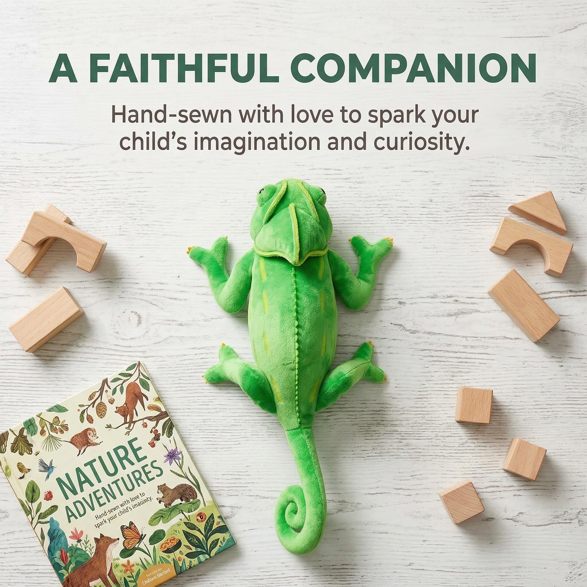 ZHONGXIN MADE Stuffed Animal Chameleon Plush Toy - 15 inch Green Stuffed Toys Realistic Chameleon, Gifts for Kids