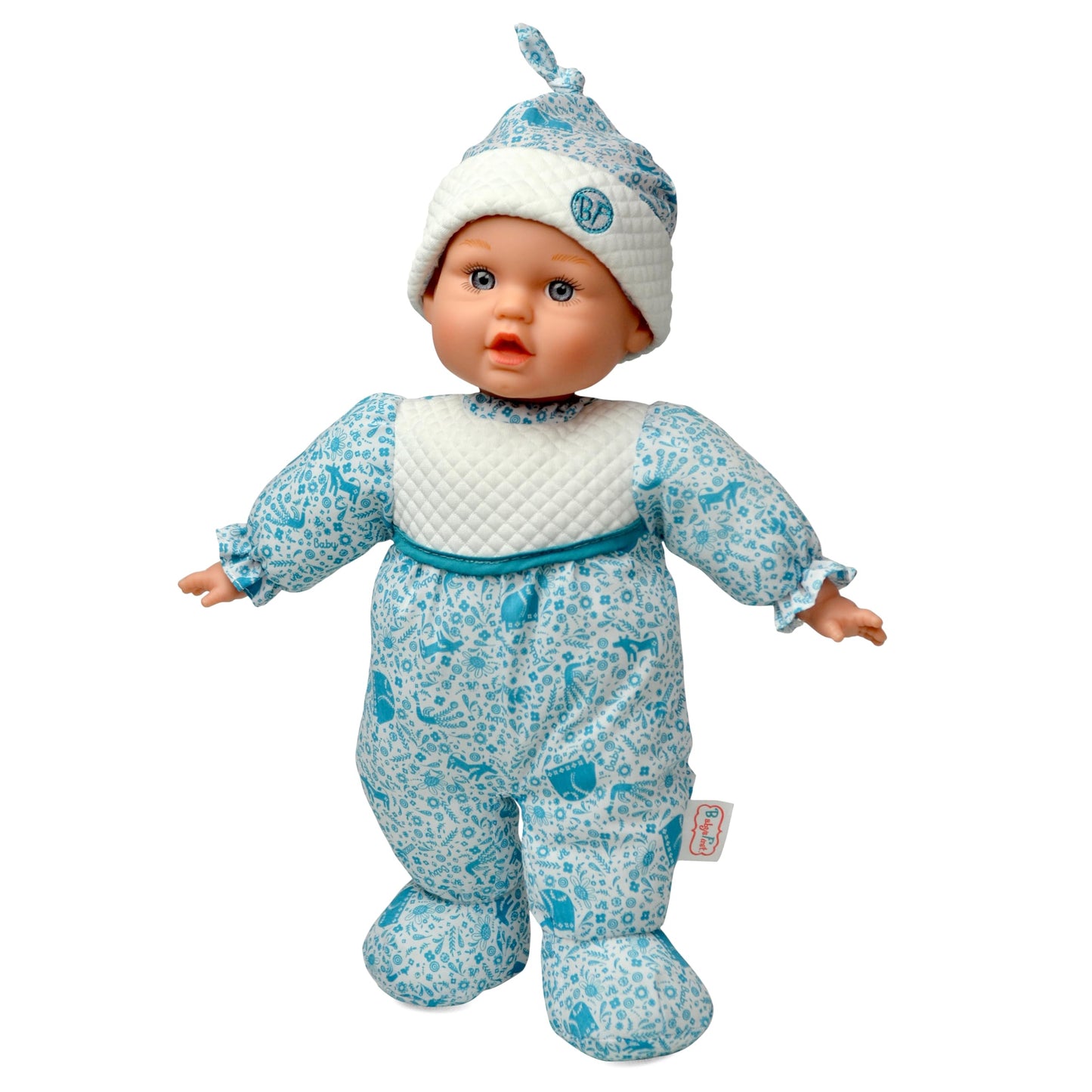 Goldberger Baby's First Baby Talker Interactive Baby Doll with Teal Outfit & Matching Cap
