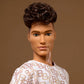 Barbie Basics Model Collector Ken Fashion Doll 10 with Brunette Hair in Shirt & Shorts with Matching Print, Universal-fit Fashions & Posable Body
