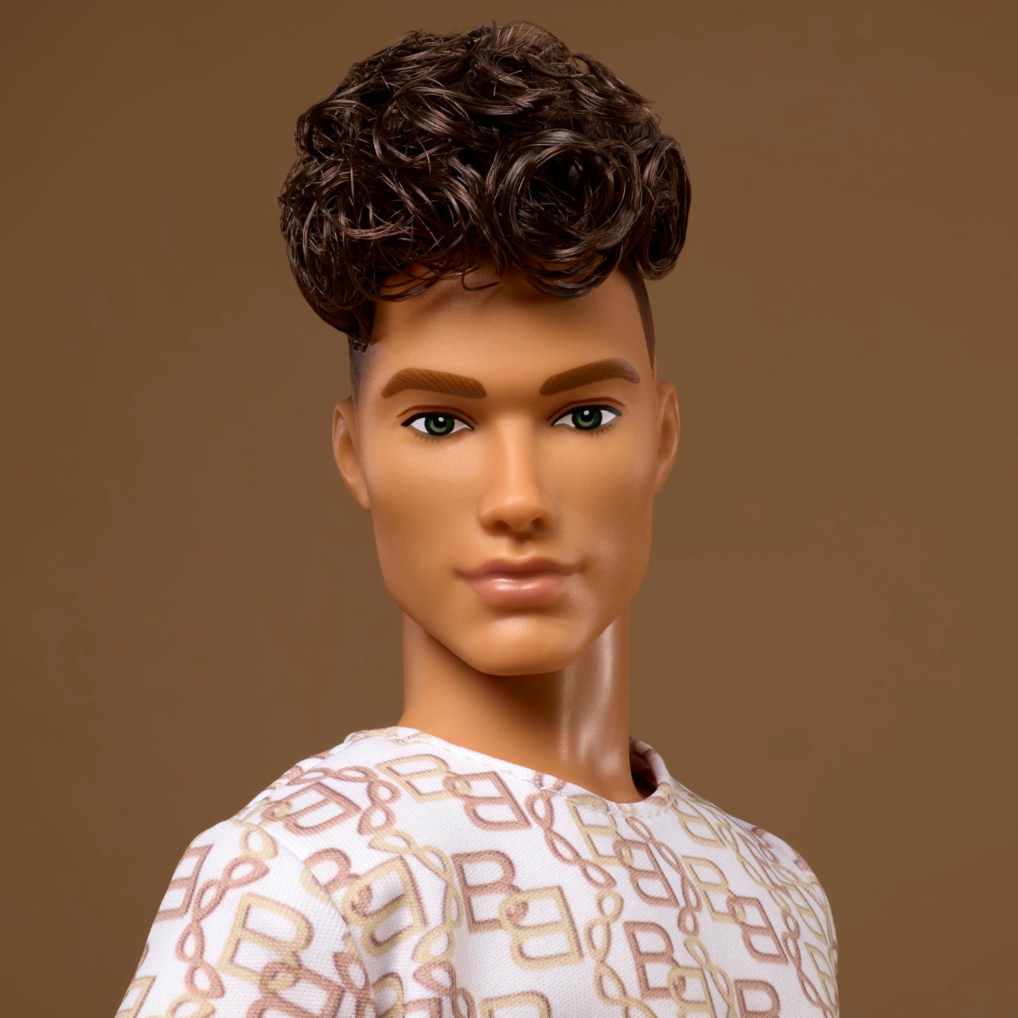 Barbie Basics Model Collector Ken Fashion Doll 10 with Brunette Hair in Shirt & Shorts with Matching Print, Universal-fit Fashions & Posable Body