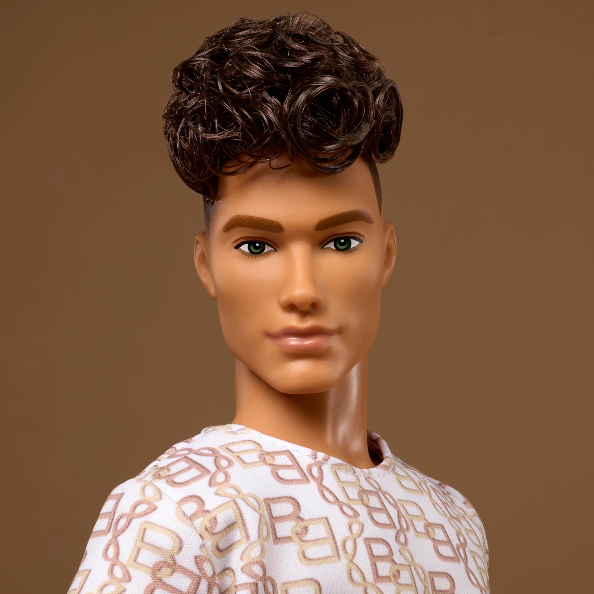 Barbie Basics Model Collector Ken Fashion Doll 10 with Brunette Hair in Shirt & Shorts with Matching Print, Universal-fit Fashions & Posable Body