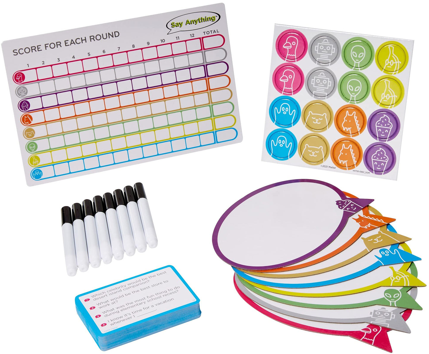 Mattel Games Say Anything Board Game for Teens, Adults & Parties with Question Cards, Dry Erase Scoreboard & More, 4 to 8 Players Ages 13 Years