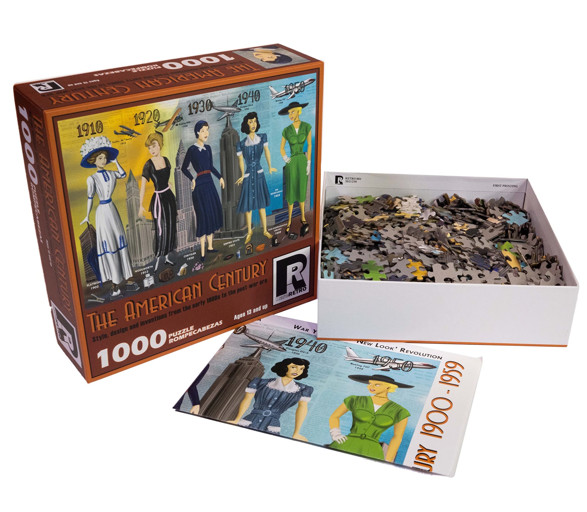 RareRETRO - 1000 Piece Jigsaw Puzzle for Adults and Families - The American Century - Style, Design, and Inventions from The Early 1900s