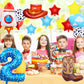 Toy Themed Story Birthday Decoration Balloon Set,Cartoon Style Birthday Rocket,Cowboy Hat,Boots,Clouds,Star Patterns, For kid Party Supply (2nd-Two