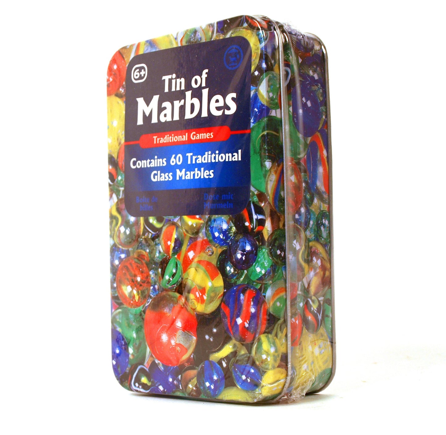 Tobar Marbles - Tin of 60 Mixed Designs Assorted Designs and Colours 15237