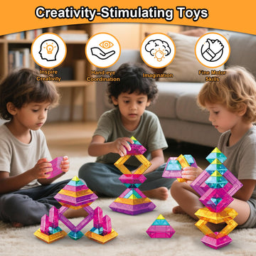 WSKC Building Blocks 48 PCS Stacking Toys for Kids 3 4 5 6 Years Old, Preschool Learning Activities for Toddlers 3-4 Years, STEM Educational Learning