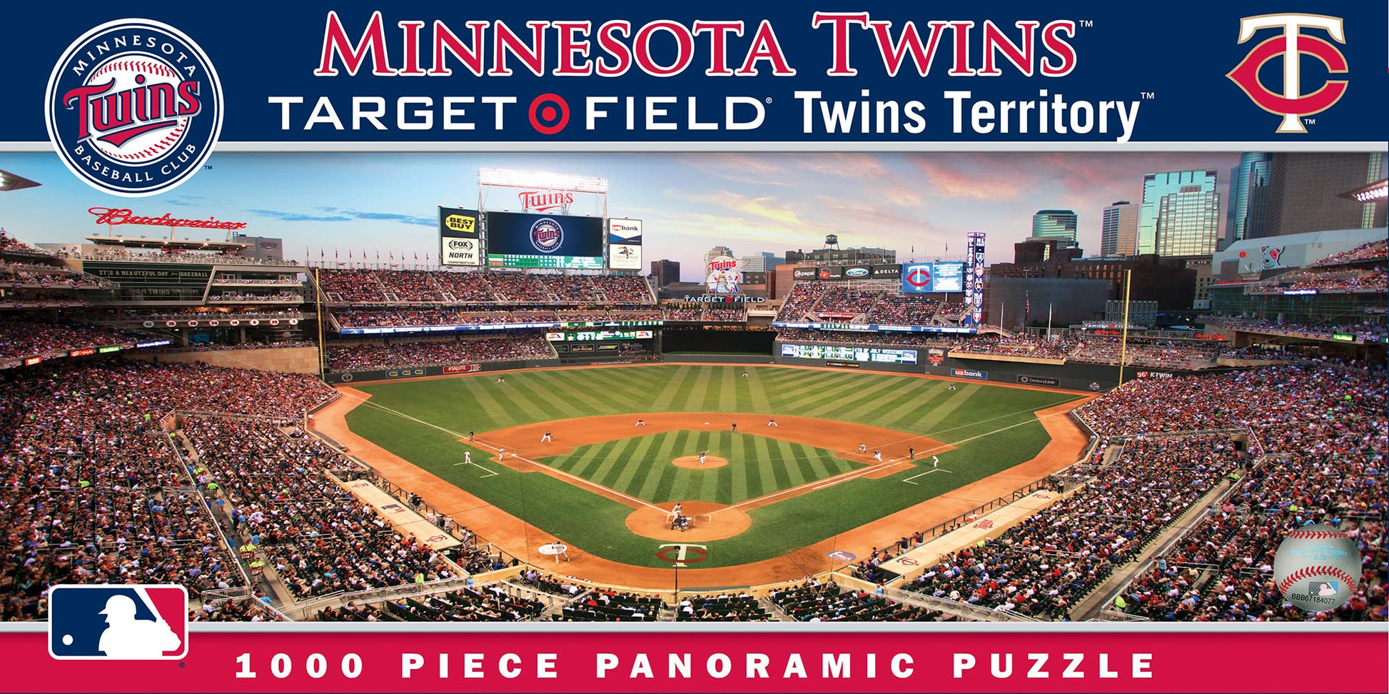 MasterPieces MLB Minnesota Twins Stadium Panoramic Jigsaw Puzzle, Target Field, 1000 Pieces