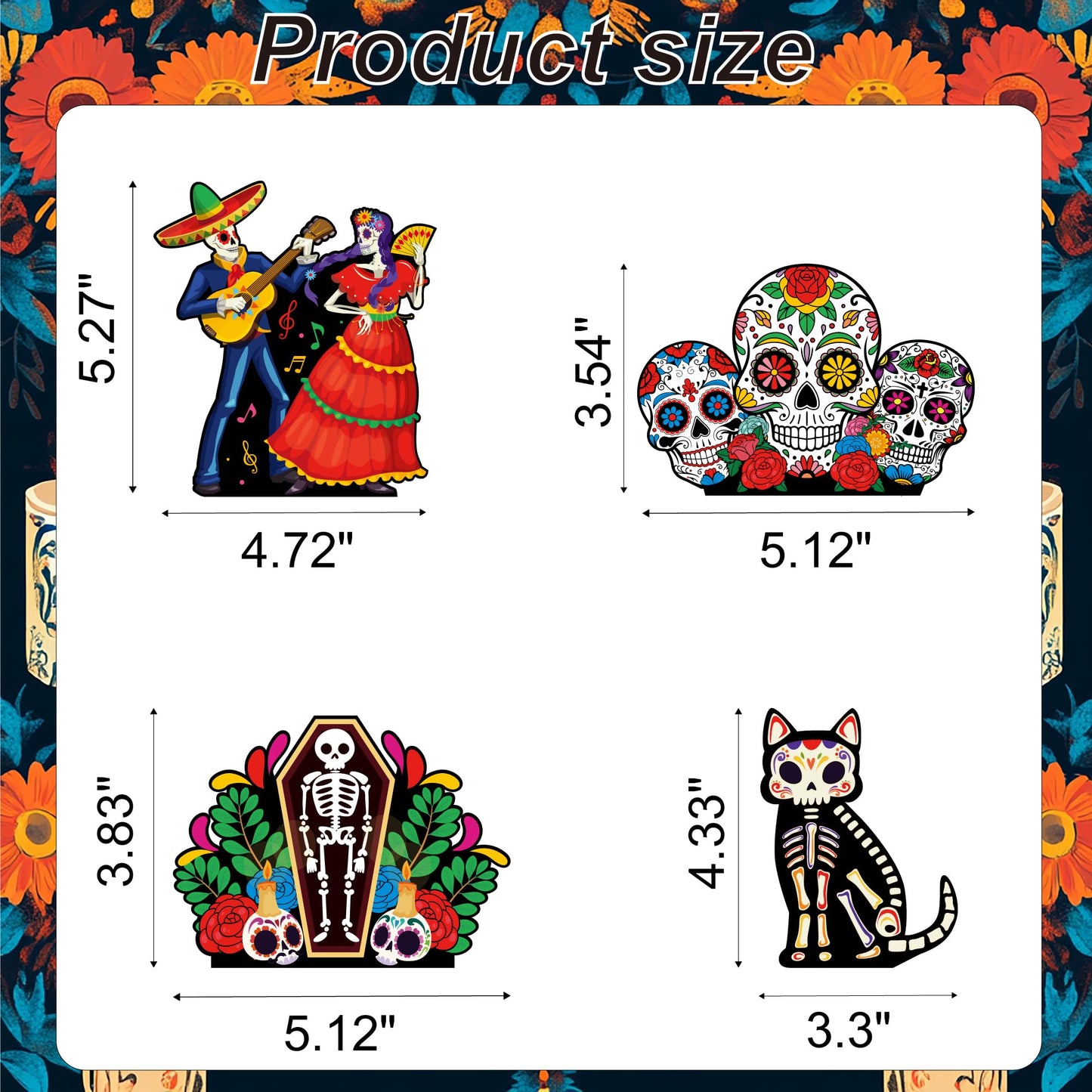 Day of The Dead Wooden Table Centerpiece Dia De Los Muertos Mexican Table Decorations Halloween Party Mexican Fiesta Ofrenda Decorations