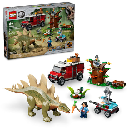 LEGO Jurassic World Dinosaur Missions: Stegosaurus Discovery Building Set - Dinosaur Toys Pretend Play Set with 2 Minifigures for Boys & Girls, Ages