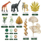 26 PCS Jungle Animal Cake Toppers Safari Animals Figure Gold Palms Picks Jungle Wild One Animals Cake Decorations for Safari Theme Birthday (style 1)