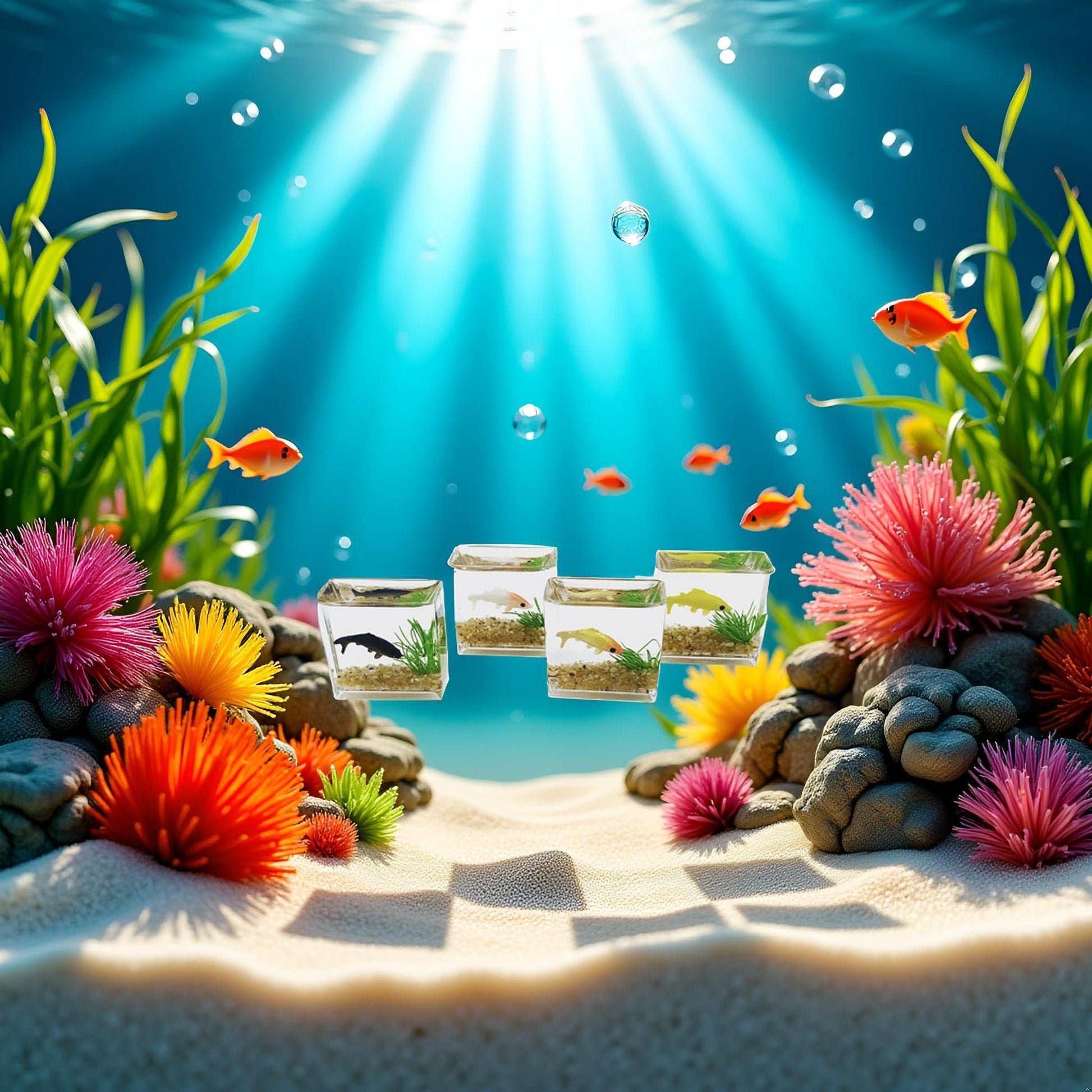 1Pc Fish Tank Toy, 1:12 Scale Miniature Dollhoue Accessories, Resin Dollhouse Fish Tank Accessories for Garden Scene Decor, Dollhouse Accessories