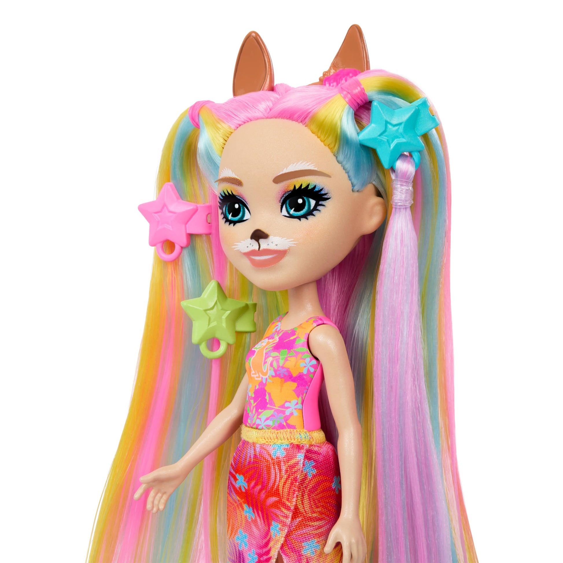 Enchantimals Dolls Sunshine Beach Deluxe Hair Doll and Animal Lover Small Doll with Removable Skirt and Accessories Gifts for Kids HTJ70