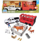 Big Country Toys: Truck & Cattle Trailer Adventure - 18pc Farm Toy Playset, Light-Sound White Pickup, Articulated Animals & Rancher Figure, Kids 3+
