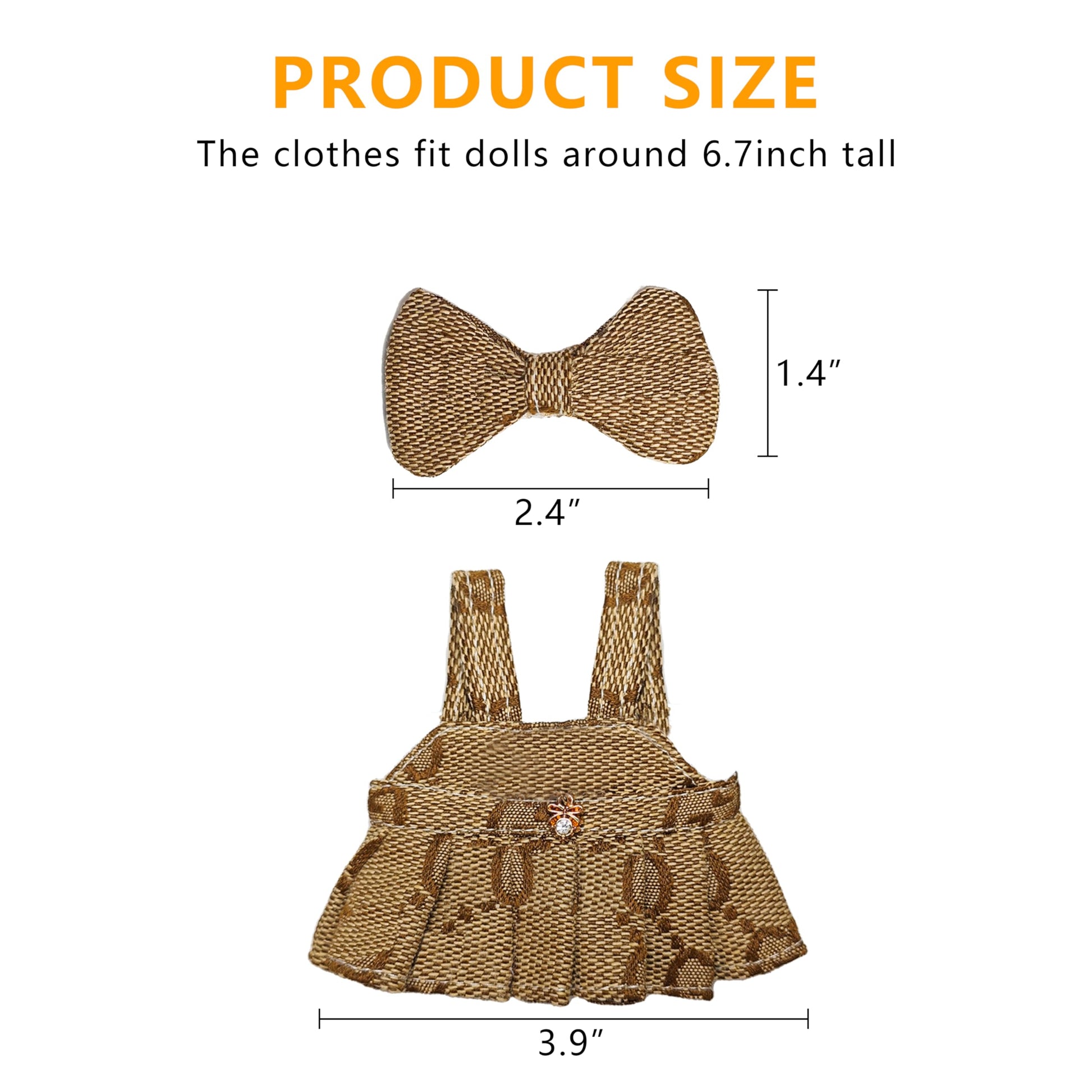 Treayes 17cm Doll Clothes - Princess Dress with Velvet Hair Bow, Party Outfits for 6.7 Inch Dolls, Luxury Chic Style Set, High-End Fashion Accessories