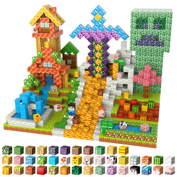 Tabitgs Magnetic Blocks, 120-Piece 0.8in Building Magnet Game Set, Stacking Building Blocks Cubes Magnets for Kids, STEM Sensory Creative Toys Games