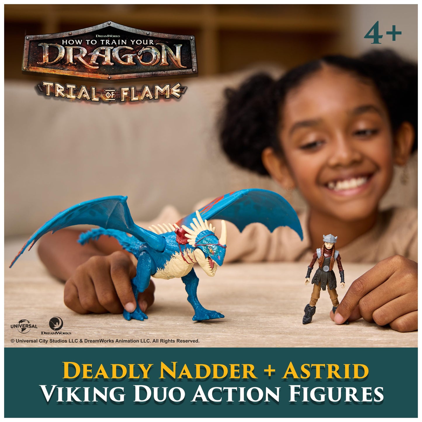 DreamWorks Dragons Deadly Nadder & Astrid Action Figures Viking Rider Duo