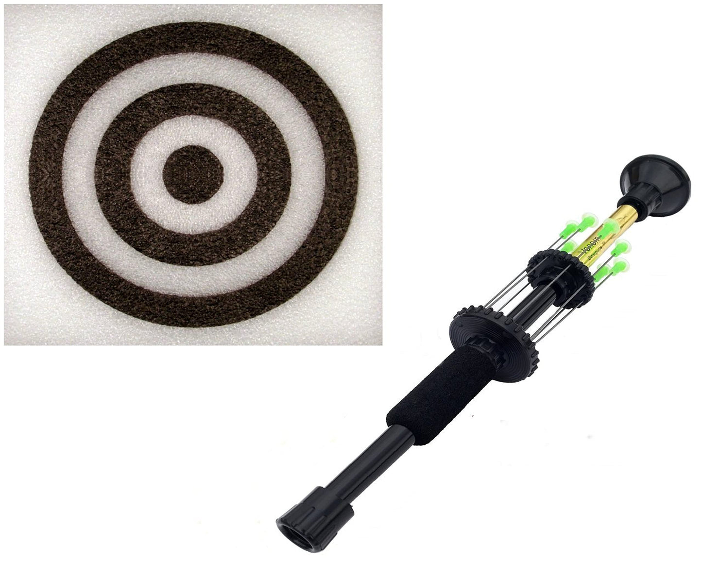 12" .40 Caliber Venom Blowguns Bedroom Ninja with 11.75 inch Foam Target Made in USA (Black)
