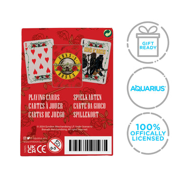 AQUARIUS Guns N' Roses Playing Cards Standard Size - Themed Novelty Deck with 52 Unique Rock Designs - Collectible Merchandise Gift for Teens