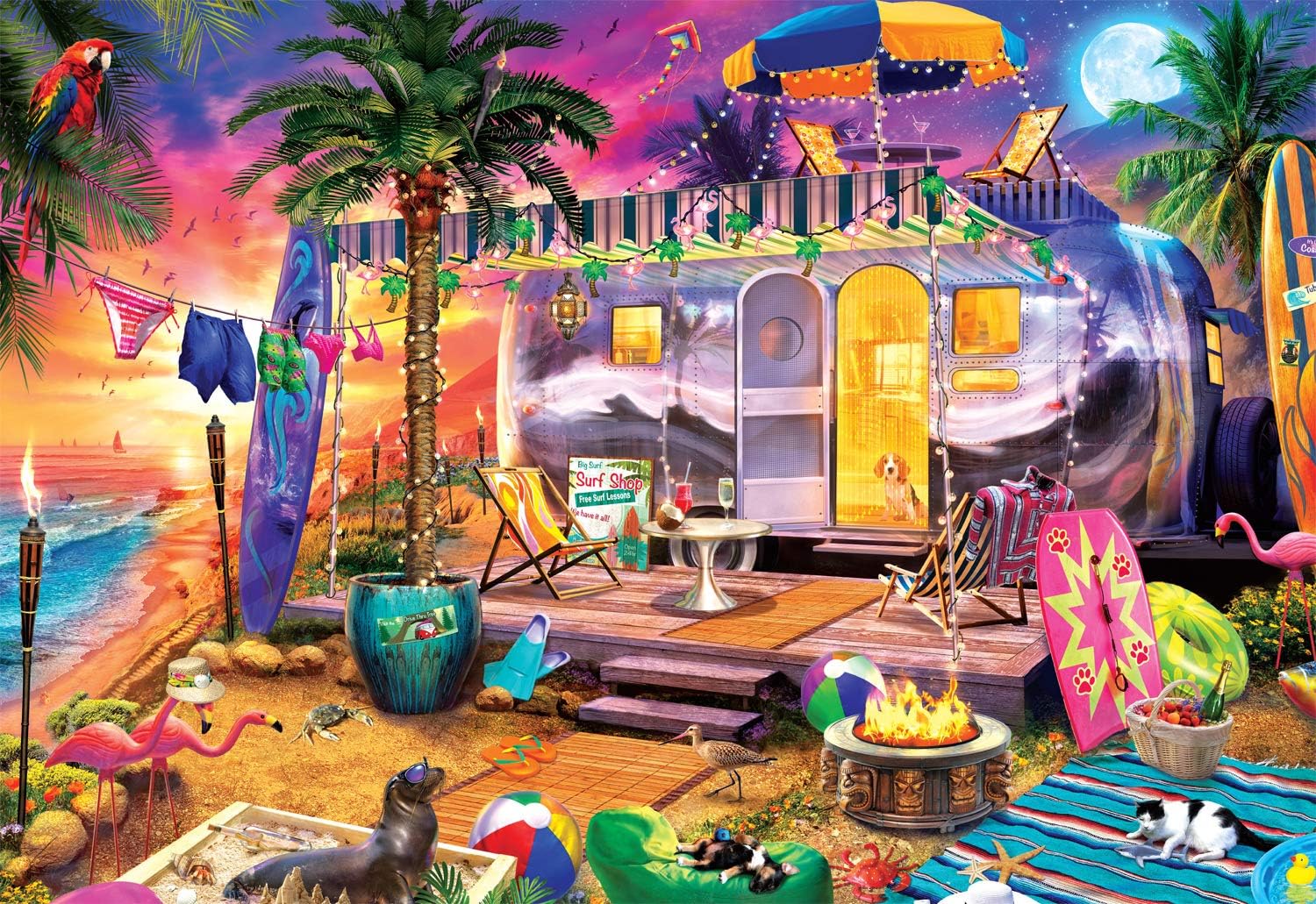 Buffalo Games - Jeff Haynie - Beach Holiday - 2000 Piece Jigsaw Puzzle for Adults Challenging Puzzle Perfect for Game Nights - Finished Size is 38.50
