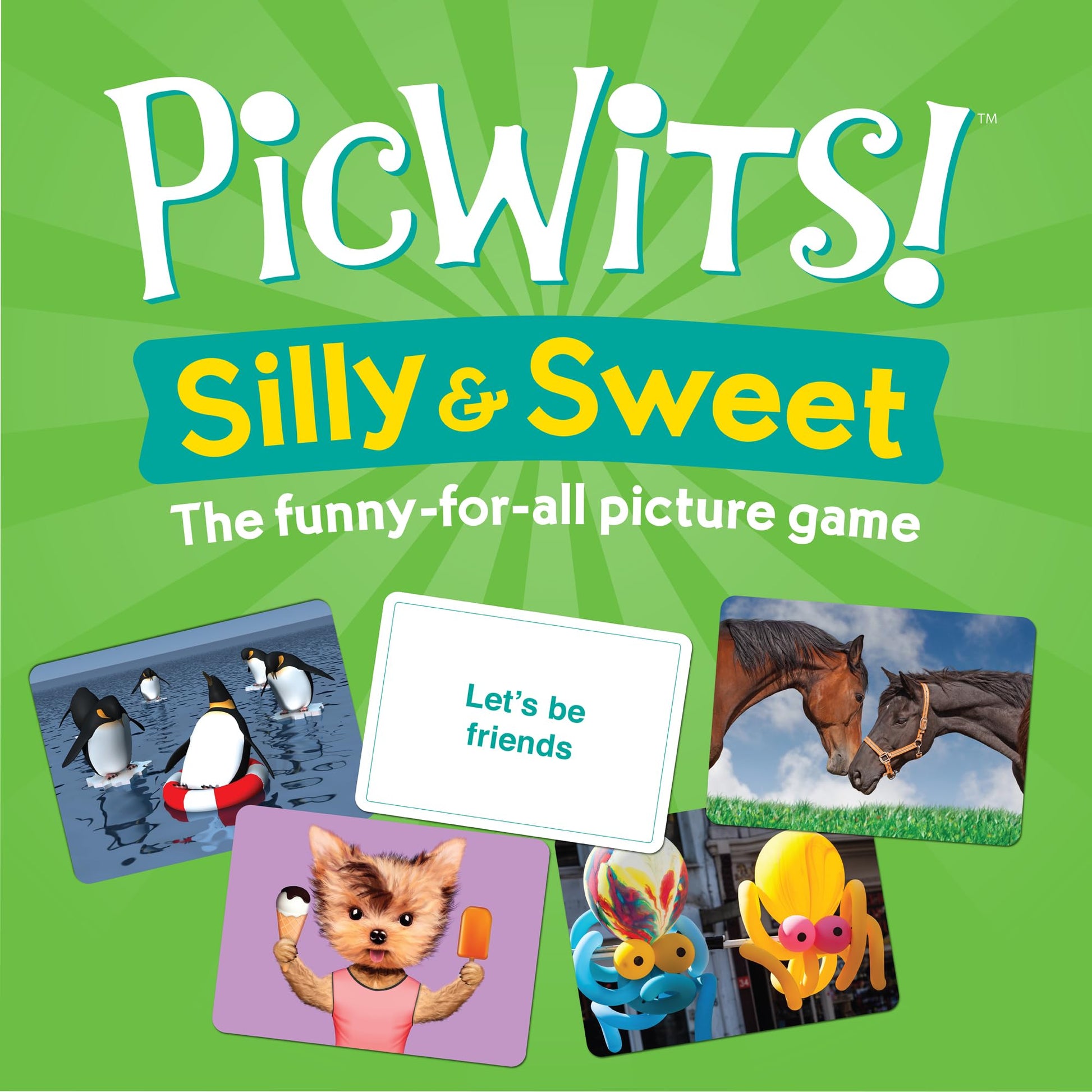 MindWare PicWits, Funny Quick Wit Picture Captioning Card Game, Quick 30-Minute Game Play, Ages 5 and up - Silly & Sweet