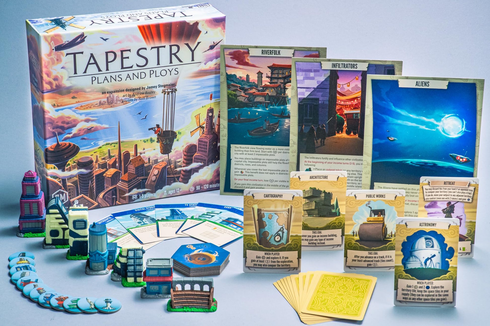 Stonemaier Games: Tapestry: Plans & Ploys Expansion by Jamey Stegmaier | Add to Tapestry (Base Game) | New Civilizations, Achievements, Tapestries