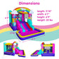 Funormous Trolls Inflatable Waterslide Bouncy Castle with Slide, Outdoor Indoor Bounce House with Ball Pit for Kids Ages 3-8, Plus Heavy Duty Air