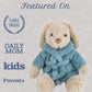 MON AMI Harlow Bathtime Bunny 14-Inch Stuffed Rabbit, Soft Plush Toy