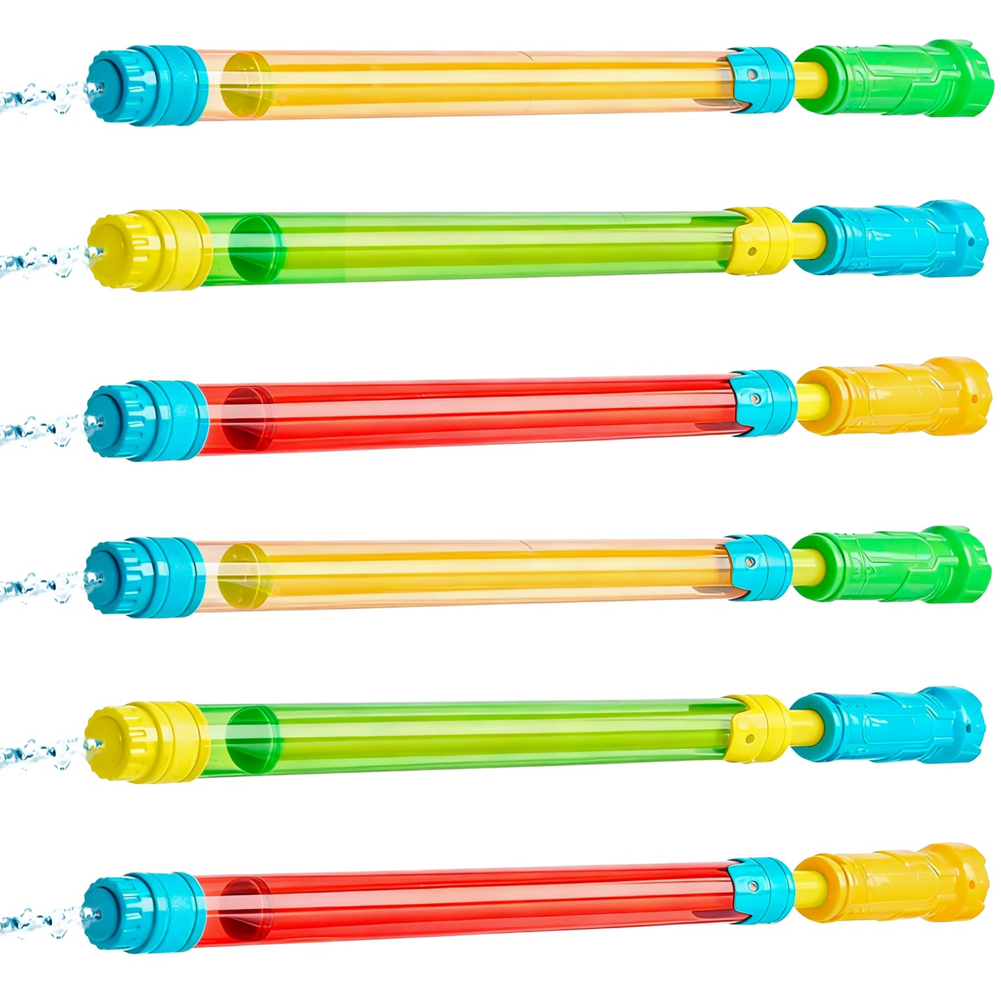 JOYIN 6 Pack Super Blaster Squirt Guns 16.5'' Summer Water Guns Swimming Pool Toys Beach Sand Water Fight Toys Party Favor