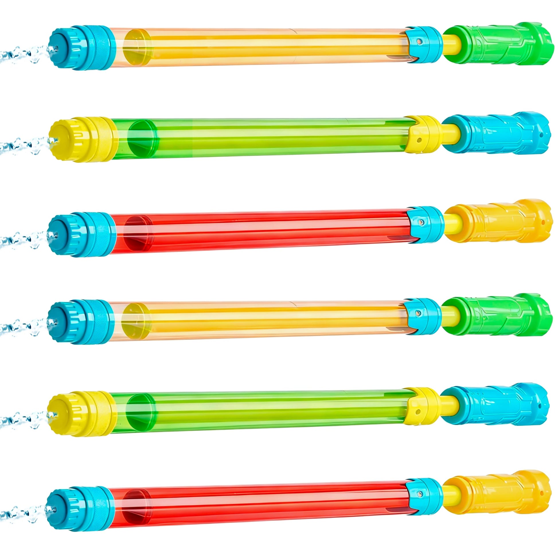 JOYIN 6 Pack Super Blaster Squirt Guns 16.5'' Summer Water Guns Swimming Pool Toys Beach Sand Water Fight Toys Party Favor