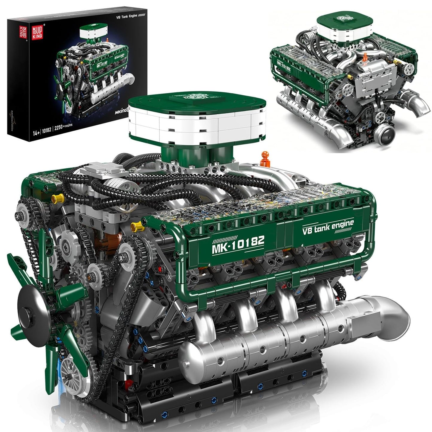 Mould King Tank V8 Engine Building Sets, 2250 Pcs Model Kit for Adults 14+