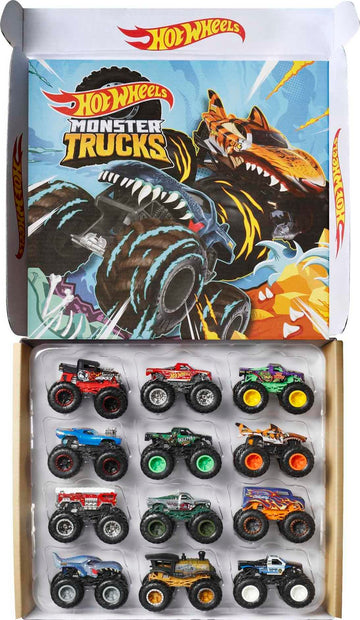 Hot Wheels Monster Trucks 1:64 Scale Die-Cast Ultimate Chaos 12 Pack Toy Vehicles for Kids Ages 3 years and older (Amazon Exclusive)