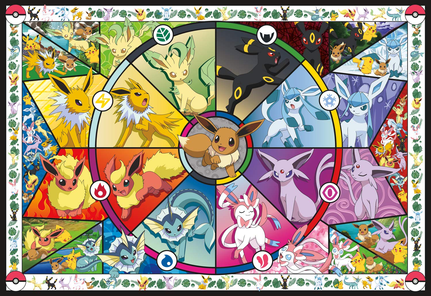 Pokemon - Pokemon - Eevee's Stained Glass - 2000 Piece Jigsaw Puzzle
