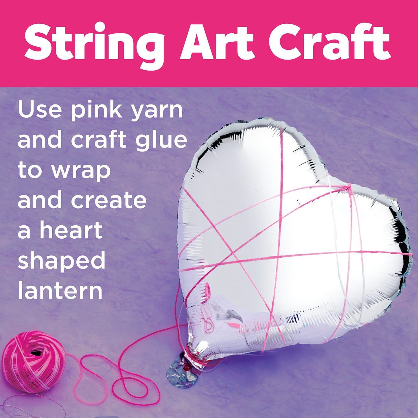 Creativity for Kids String Art Heart Light Kit | Create a Glowing Heart Lantern with Easy String Art | Relaxing DIY Craft & Mindful Activity for Kids