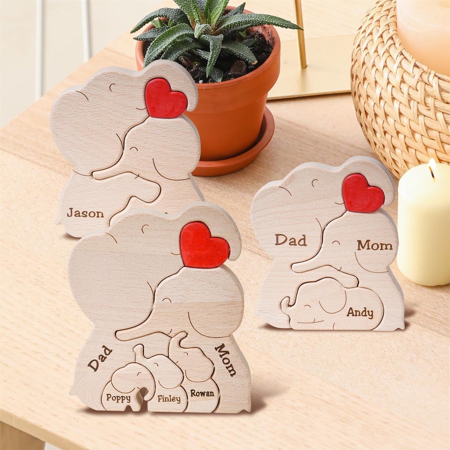 Custom Puzzle, Personalized Elephants Puzzles, Personalized Wooden Puzzle