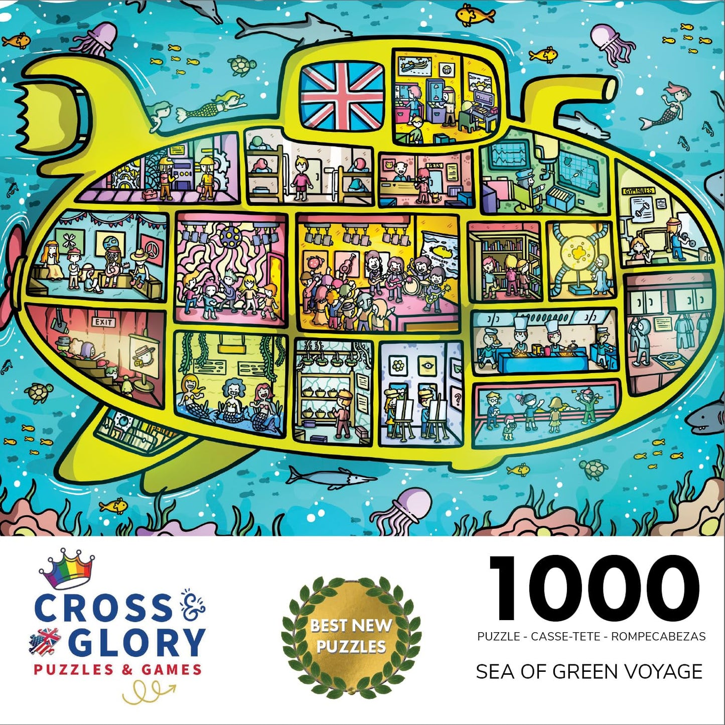 Cross & Glory | 1000 Piece Jigsaw Puzzles for Adults | Sea of Green Voyage