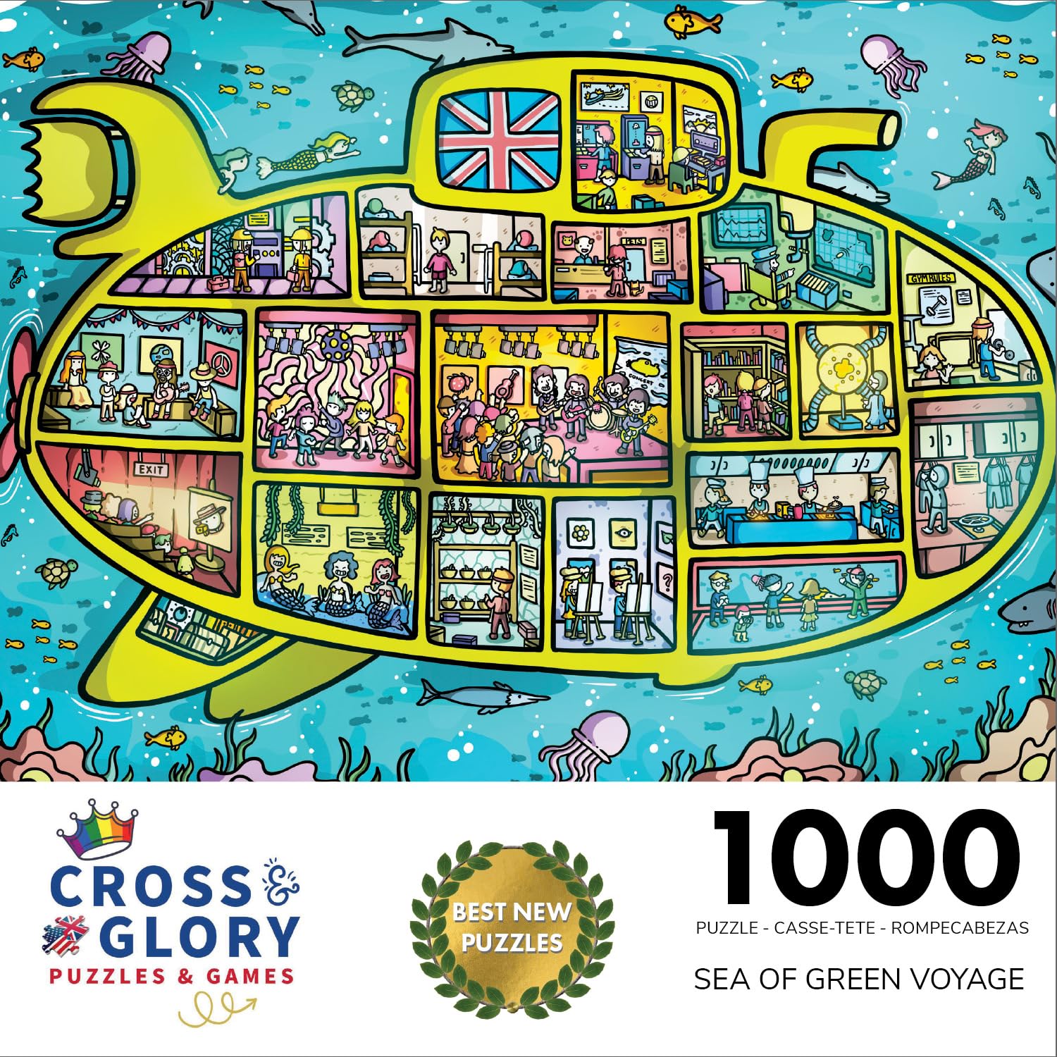 Cross & Glory | 1000 Piece Jigsaw Puzzles for Adults | Sea of Green Voyage