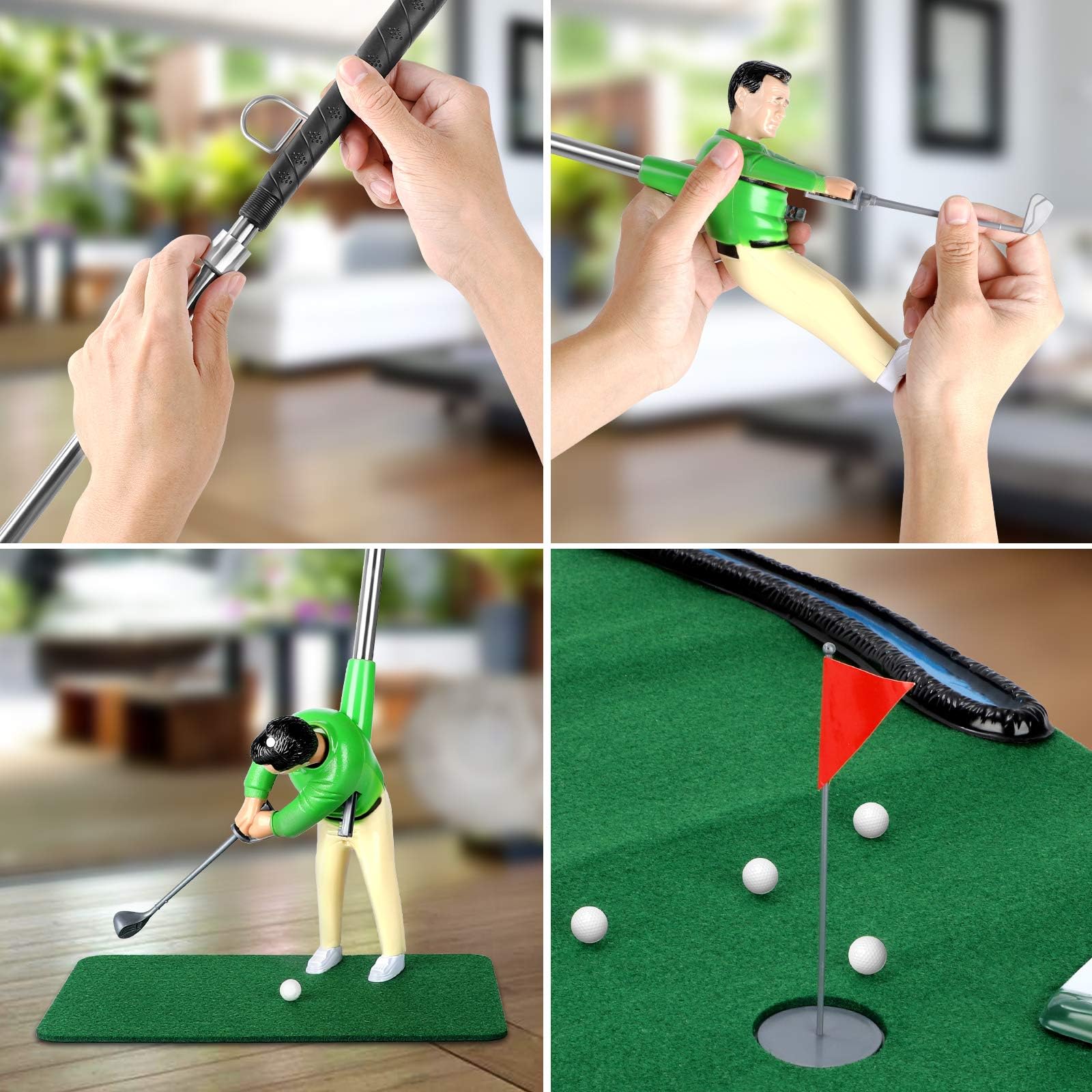 Wassteel Mini Golf Toys for Kids/Adult, Retirement Gift Two Mini Golfers for Parent-Child Interaction, Fun Play Golf Indoor Games, Family Game for 6 7