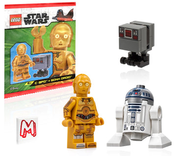 LEGO Star Wars Minifigure Combo Pack - R2-D2 Astromech Droid, C-3PO (Printed Legs, Toes and Arms) and Gonk Droid (GNK Power Droid) 75365 75339