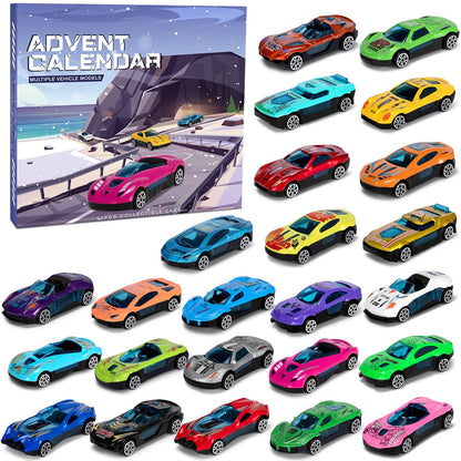JolliBrix Cars Advent Calendar 2025 for Kids, 24 Pack Alloy Vehicles Toy Christmas Countdown Calendar, Ideal Gift for Kids Boys Toddlers Girls