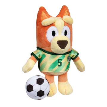 Bluey Friends Soccer Plush Toy: Bingo. Super-Soft Deluxe Fabrics Embroidered Details. Comes with Soccer Jersey and Plush Ball. Also Look for Soccer