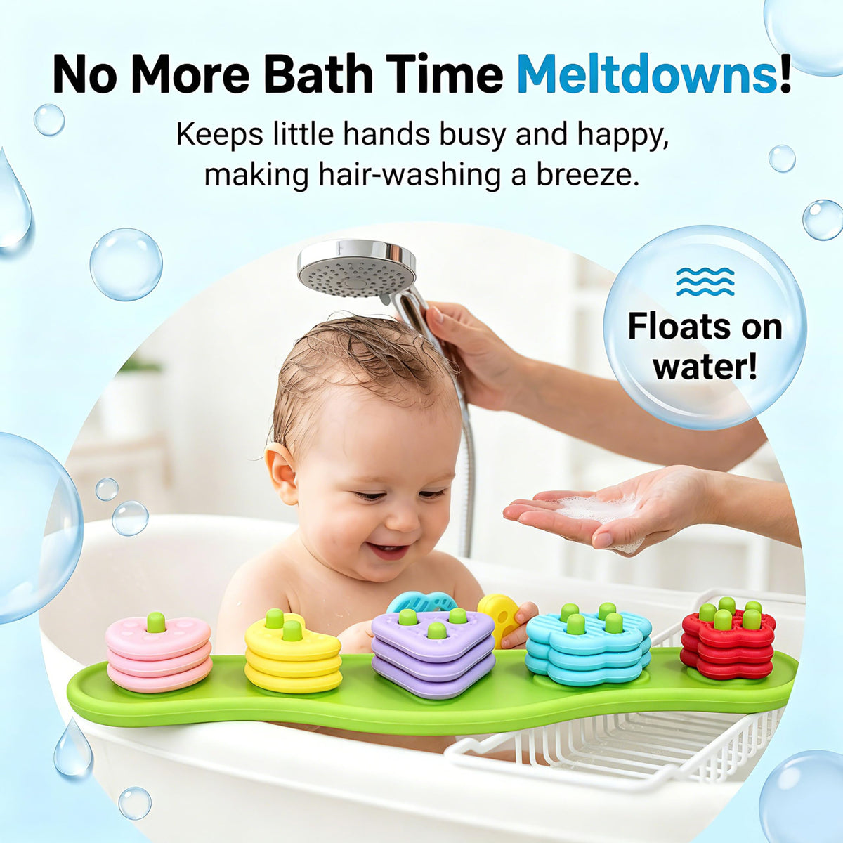 LIHBCAIYI Silicone Bath Toys, Floating Shape Sorter with 15 Blocks