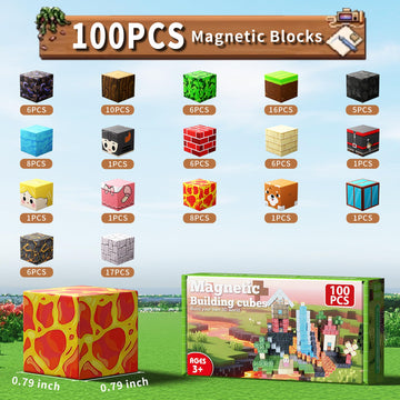 DINOSAUR PILLOW 100 PCS Building Blocks, 3D Construction Build Toys, STEM Sensory Building Cubes Gifts for Valentines Day, Easter Basket Stuffers