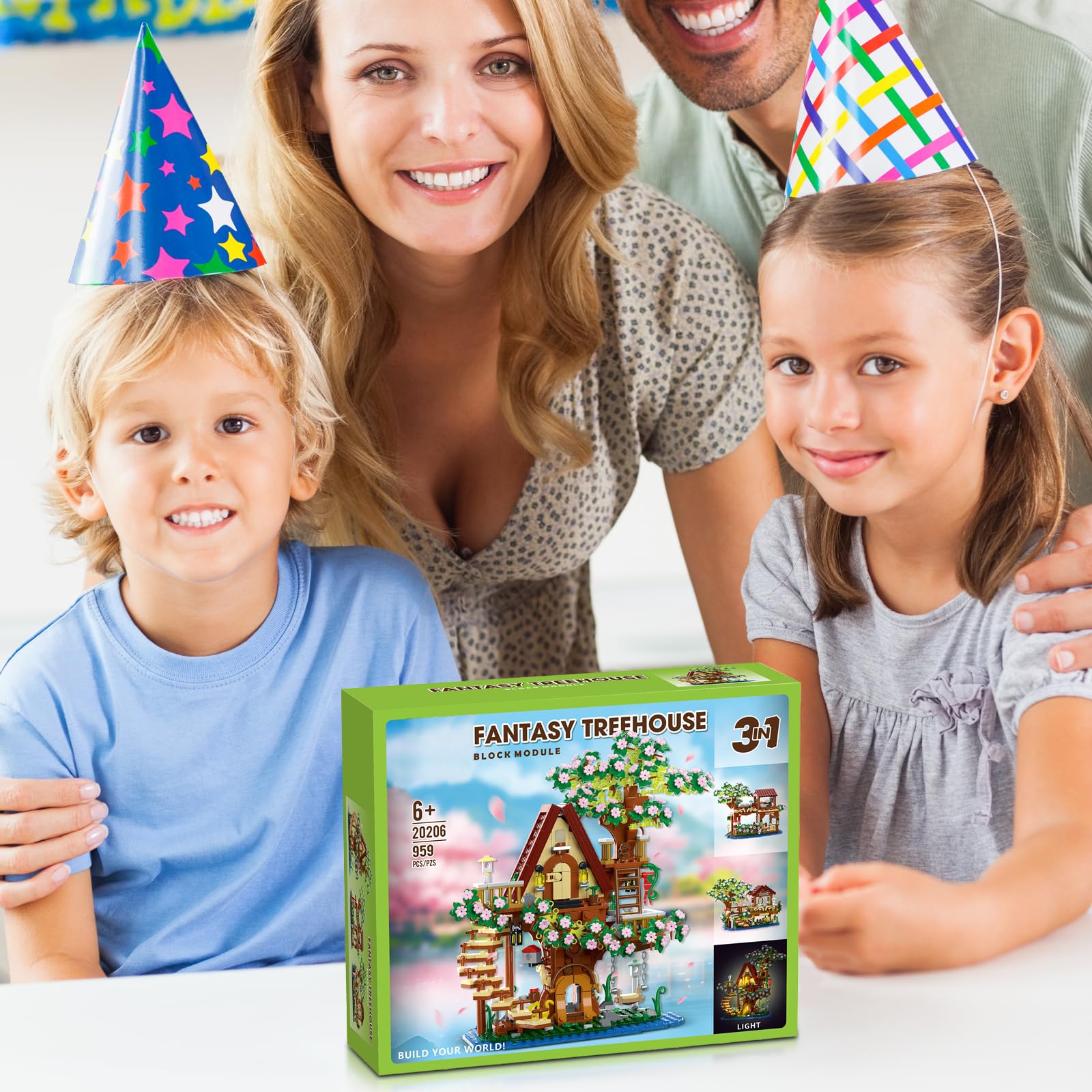YCJZXMS 3-in-1 Sakura Tree House Building Set (3-in-1 Sakura Tree House)